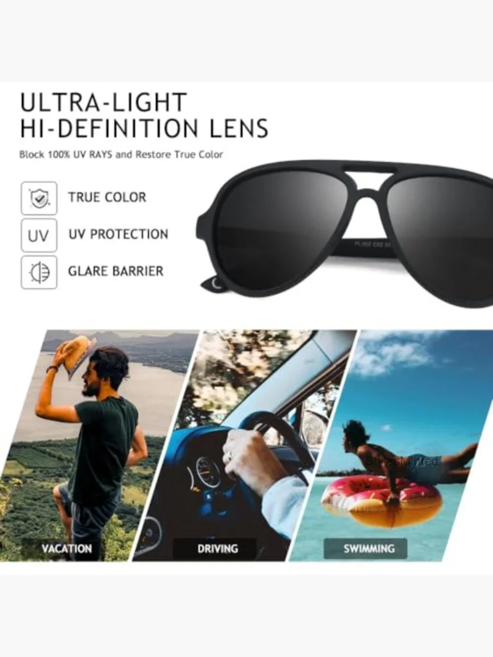 Men's Polarized Aviator Sunglasses UV Protection Driving